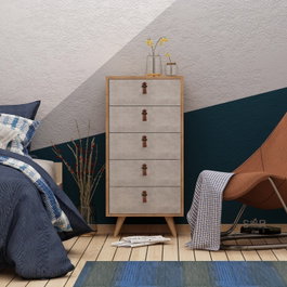 Hanah Home Cómoda Spanze Roble y Blanco con 5 Cajones